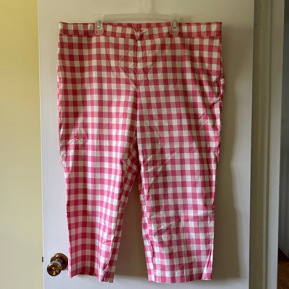 Pink Gingham Dress Pants - Plus - Picture 1 of 1